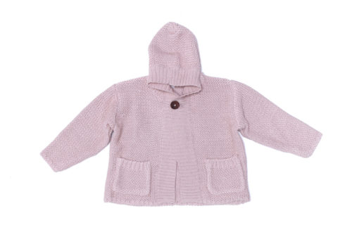 HUBBLE & DUKE – HARRIET KNIT BABY CARDI BLUSH