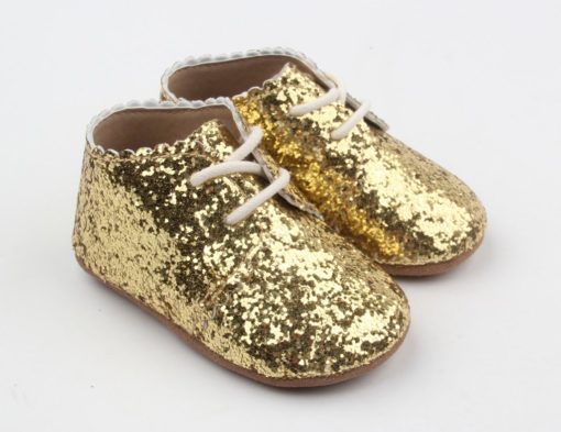 HUBBLE & DUKE – BABY BELLE OXFORDS GOLD GLITTER