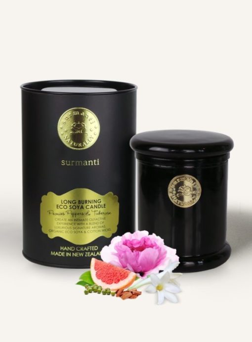 SURMANTI – Peonies, Peppers and Tuberose Long Burning Ecosoya Candle