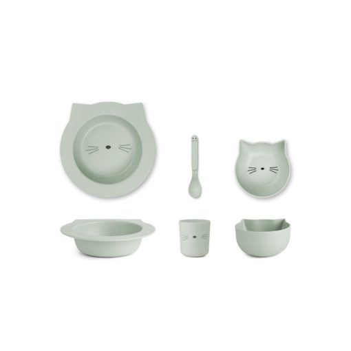 Liewood Barbara Bamboo Baby Set – Cat Dusty Mint