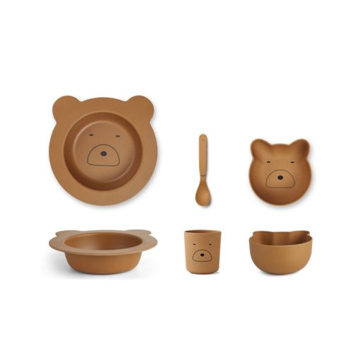 Liewood Barbara Bamboo Baby Set – Mr Bear Mustard