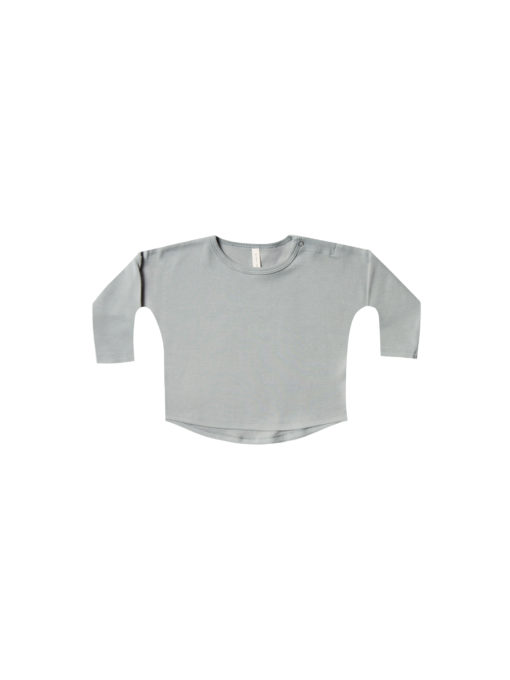 Quincy Mae Long Sleeve Baby Tee – Dusty Blue