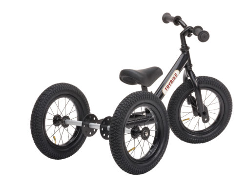 Trybike Steel 2-in-1 Balance Bike and Trike – Black Vintage Edition