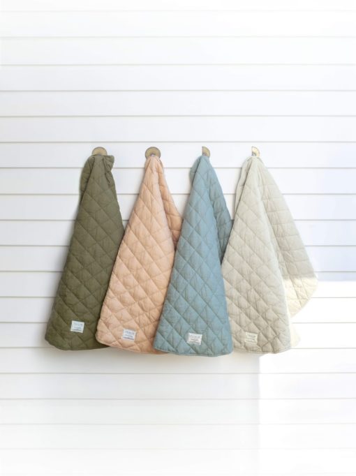 Warren Hill Linen Quilted Play Mat – Aqua