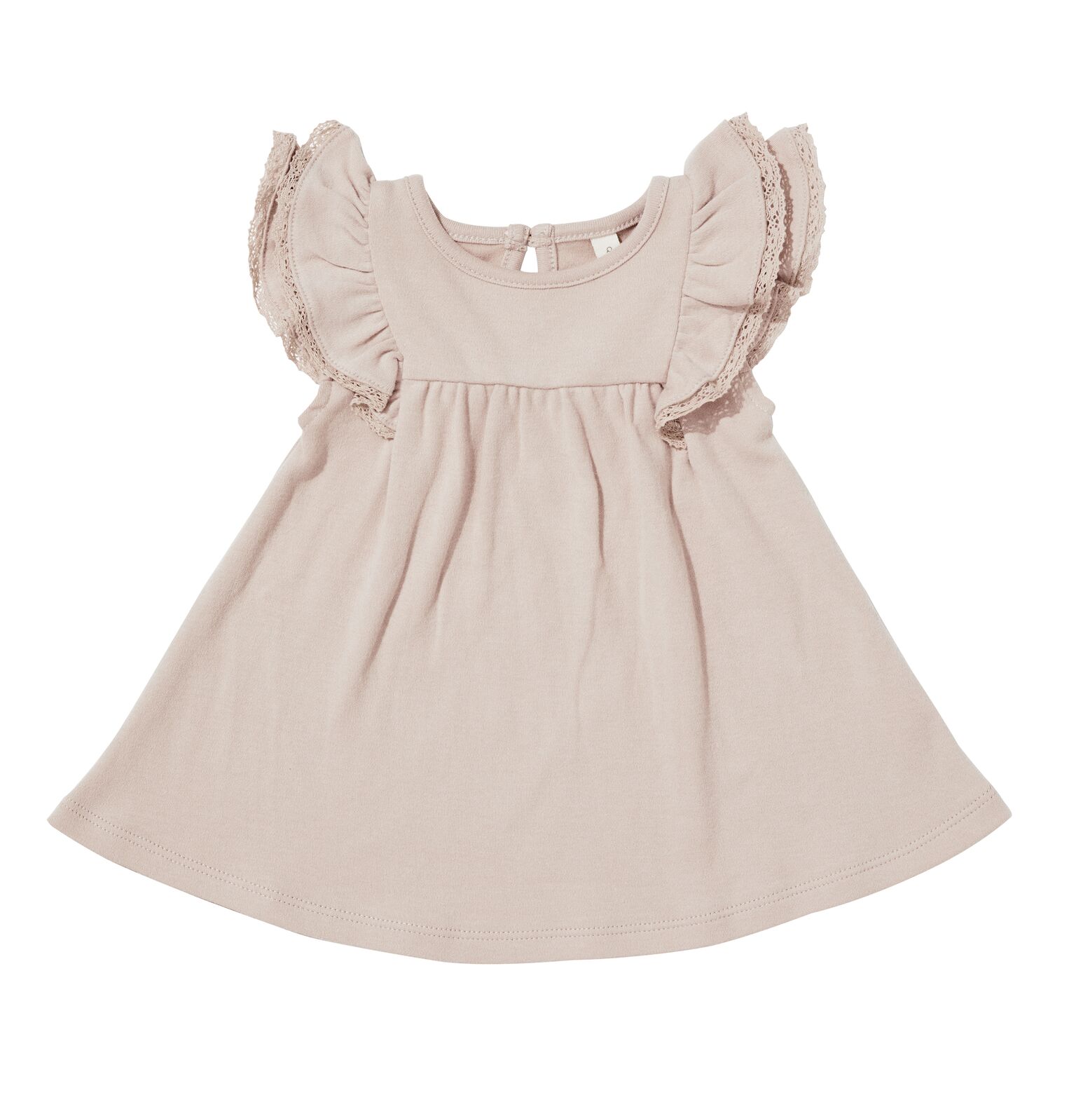 Quincy Mae Short Sleeve Flutter Dress - Rose - So Beau Baby