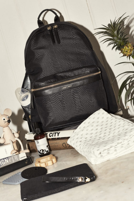 Jem + Bea – Jamie Eco Backpack- Python Black