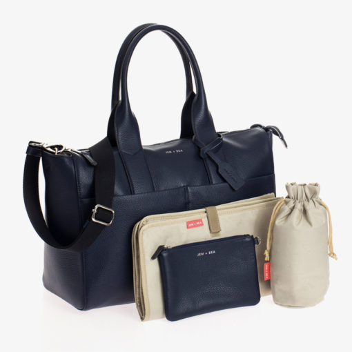 Jem + Bea -Leather Jemima Bag – Exclusive to So Beau Baby – Navy