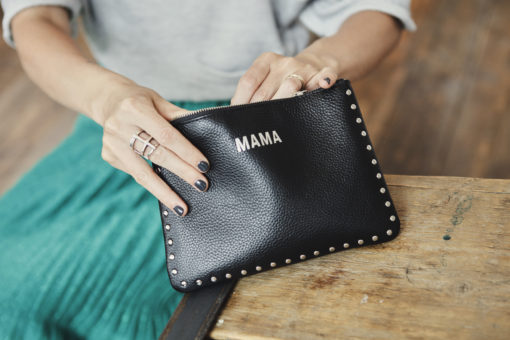 Jem + Bea -Leather Mama Clutch Stud – Black – Exclusive to So Beau Baby