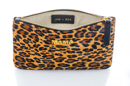 Jem + Bea -Leather Mama Clutch – Leopard – Exclusive to So Beau Baby