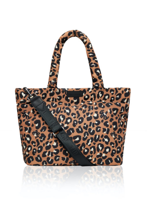 Tiba + Marl – Sumi Puffy Tote – Rust Leopard Print