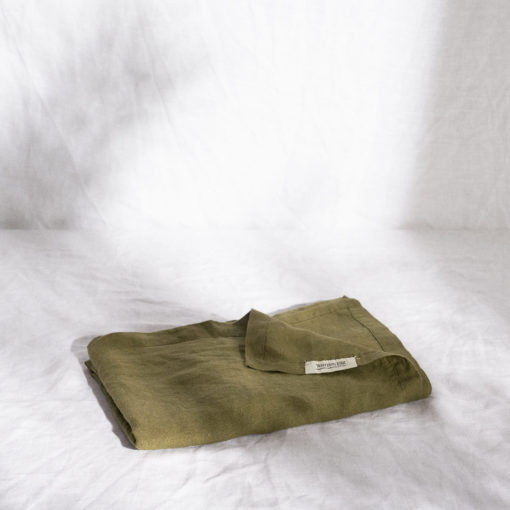 Warren Hill Stonewashed Linen Baby Swaddle – Olive