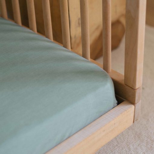 Warren Hill Stonewashed Linen Fitted Cot Sheets- Aqua