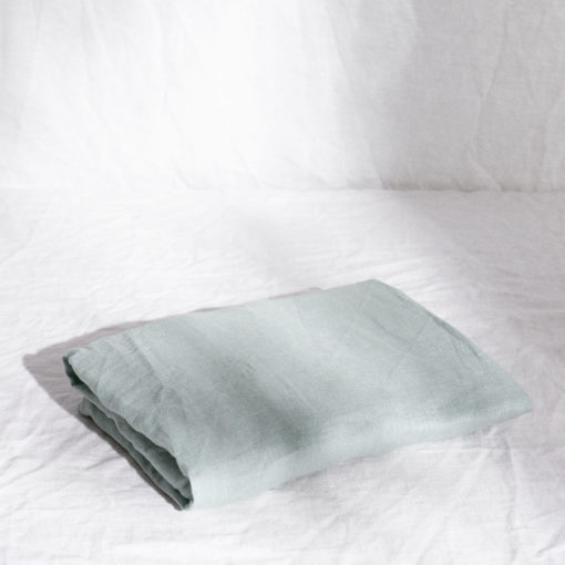 Warren Hill Stonewashed Linen Fitted Cot Sheets- Aqua